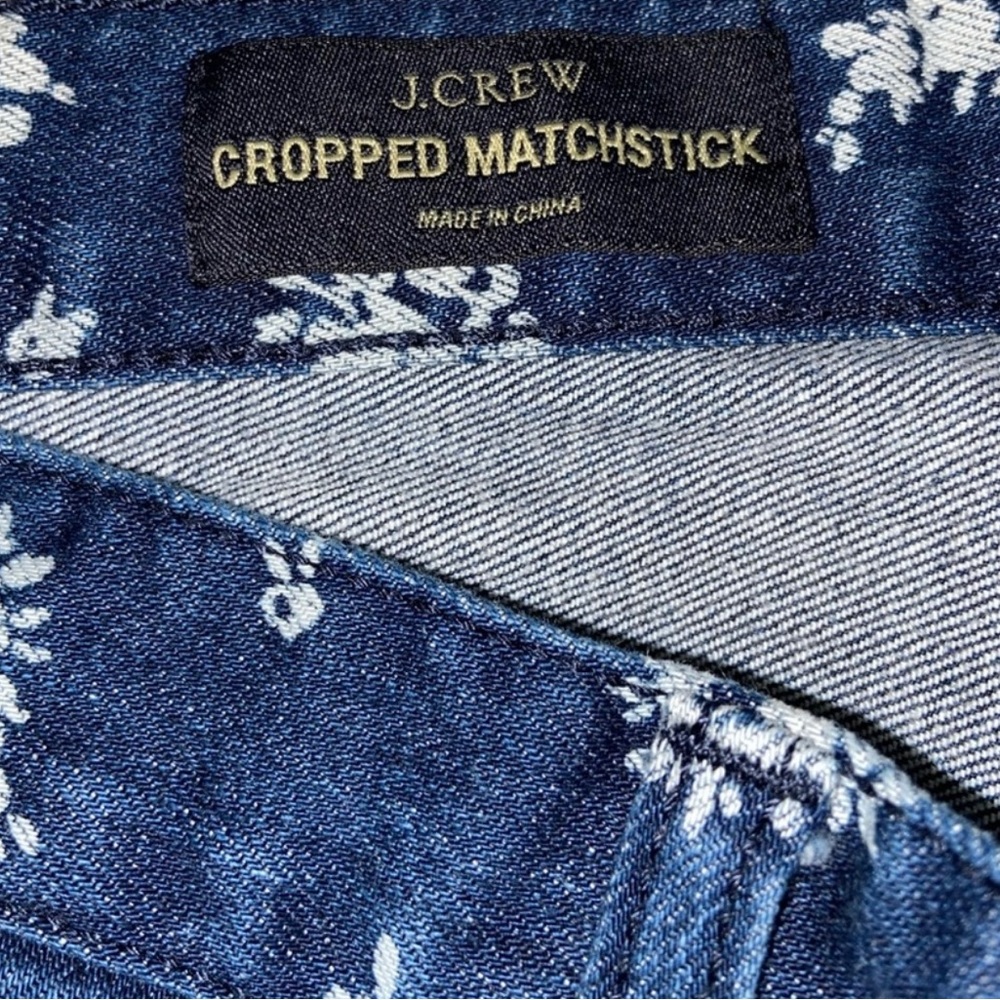 J. Crew Indigo Floral Matchstick Jeans - Picture 12 of 16